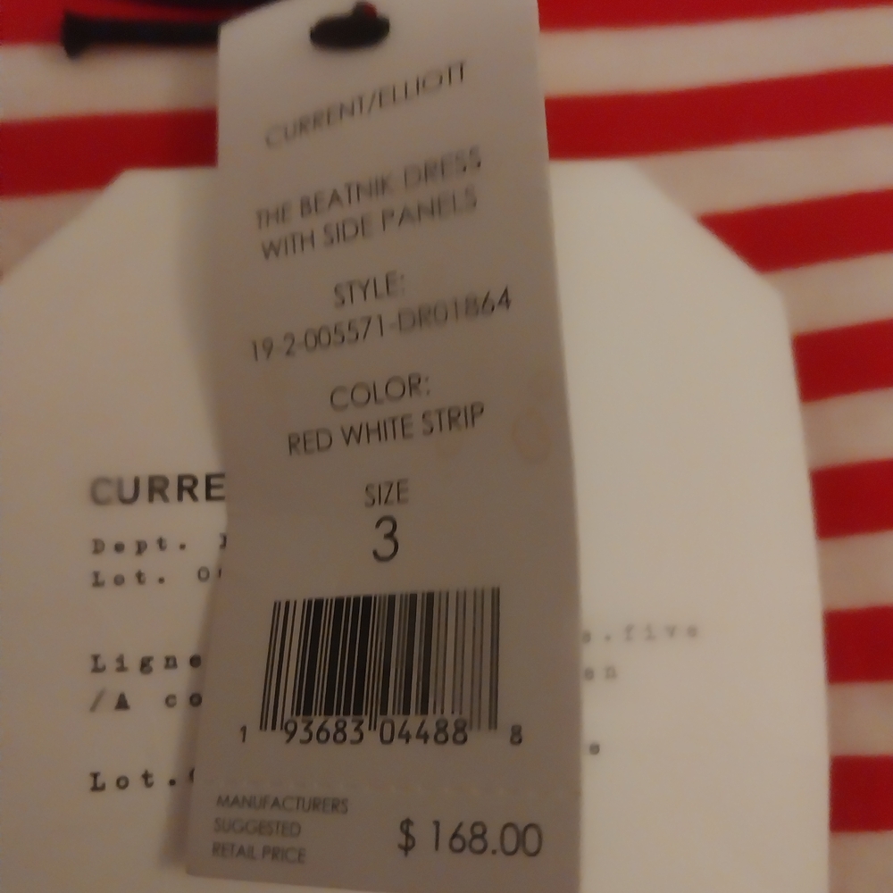 Current/Elliott Red and White Striped Dress